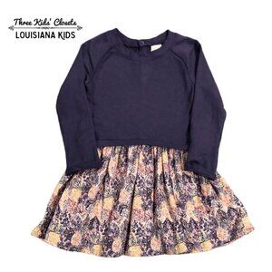 Egg By Susan Lazar 2Y Purple Leaf Print Dress